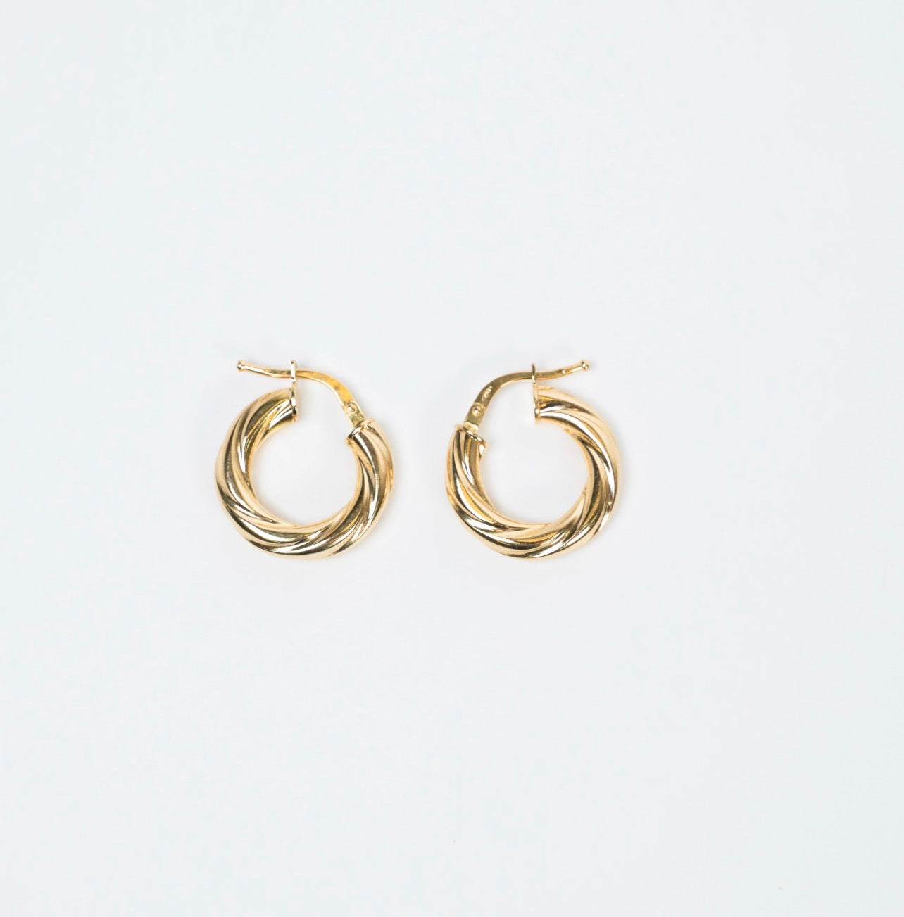 Twisted Gold Hoop Earrings