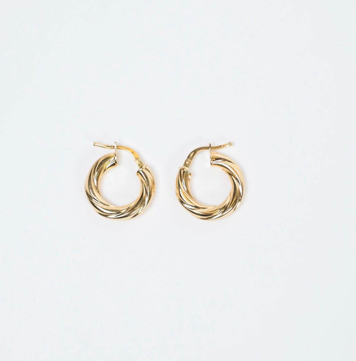 Twisted Gold Hoop Earrings