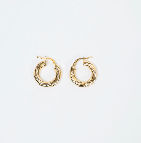 Twisted Gold Hoop Earrings