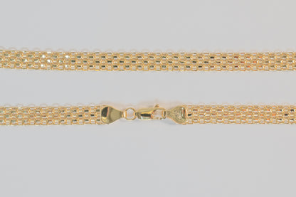 Necklace wide interlocking 18 K Gold