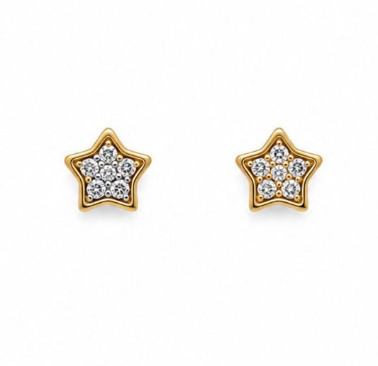 Stars stone  Italian 18k gold