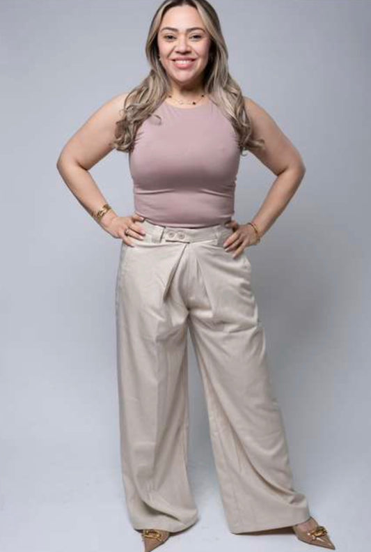 Wide Legs beige Denim